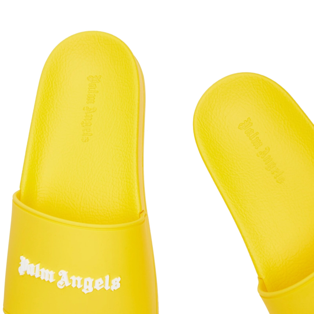Palm Angels Men's Classic Logo Pool Slide Yellow